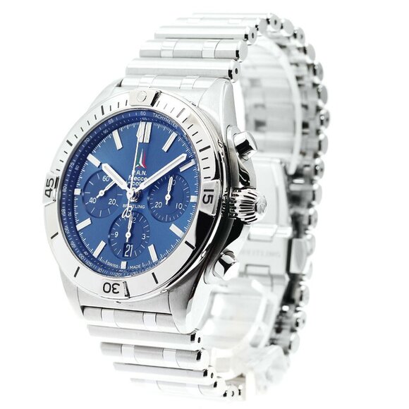 BREITLING Chronomat B01 42 AB0134 Japan edition Navy Dial Automatic Men's - Picture 1 of 13